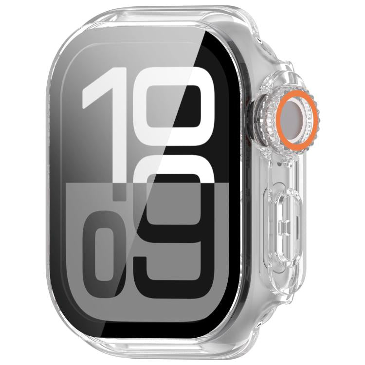 For Apple Watch Series 6/5/4/SE/SE2 44mm Change to Ultra 49mm Tempered Film Integrated PC Button Watch Case(Transparent Color) - Watch Cases by buy2fix | Online Shopping UK | buy2fix
