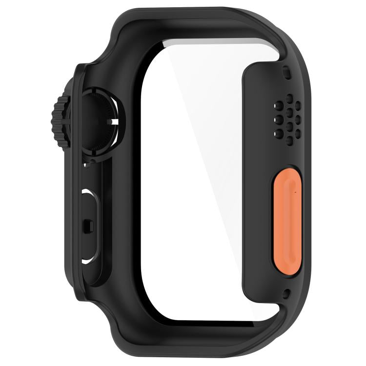 For Apple Watch Series 9/8/7 41mm Change to Ultra 49mm Tempered Film Integrated PC Button Watch Case(Black) - Watch Cases by buy2fix | Online Shopping UK | buy2fix