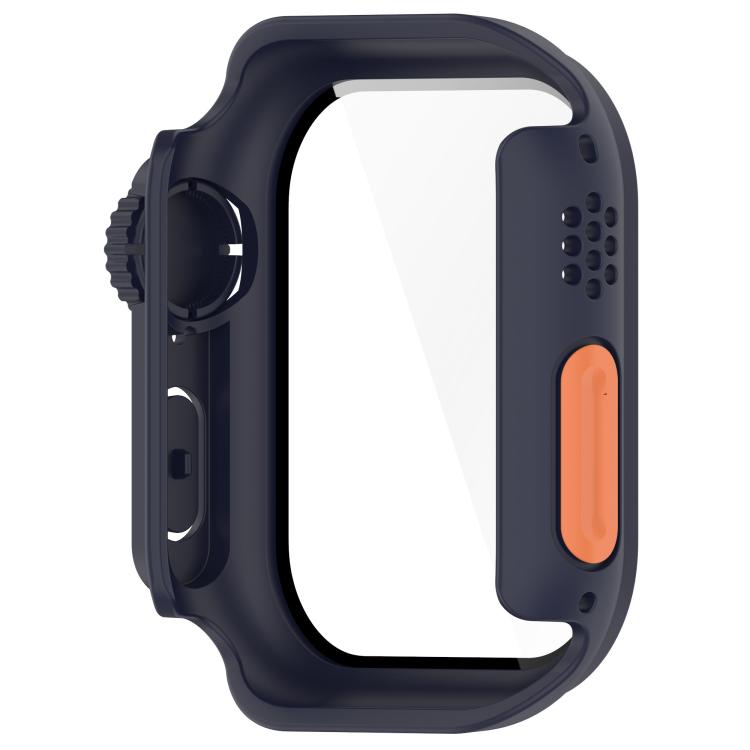 For Apple Watch Series 9/8/7 41mm Change to Ultra 49mm Tempered Film Integrated PC Button Watch Case(Midnight Blue) - Watch Cases by buy2fix | Online Shopping UK | buy2fix