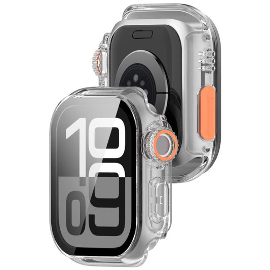 For Apple Watch Series 6/5/4/SE/SE2 40mm Change to Ultra 49mm Tempered Film Integrated PC Button Watch Case(Transparent Color) - Watch Cases by buy2fix | Online Shopping UK | buy2fix