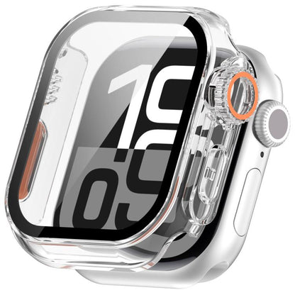 For Apple Watch Series 6/5/4/SE/SE2 40mm Change to Ultra 49mm Tempered Film Integrated PC Button Watch Case(Transparent Color) - Watch Cases by buy2fix | Online Shopping UK | buy2fix