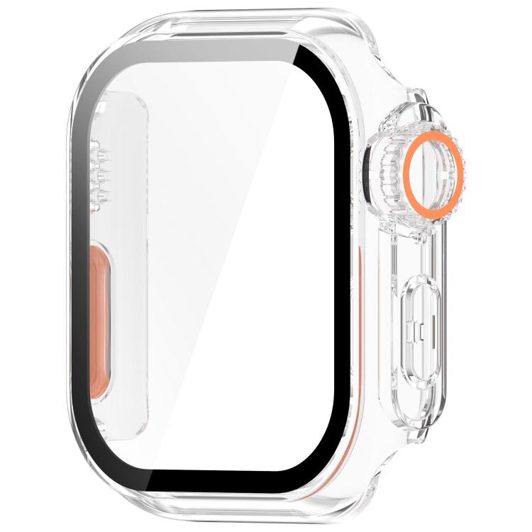 For Apple Watch Series 6/5/4/SE/SE2 40mm Change to Ultra 49mm Tempered Film Integrated PC Button Watch Case(Transparent Color) - Watch Cases by buy2fix | Online Shopping UK | buy2fix