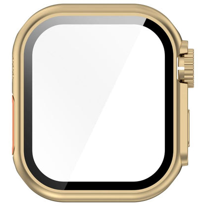 For Apple Watch Series 6/5/4/SE/SE2 40mm Change to Ultra 49mm Tempered Film Integrated PC Button Watch Case(Champagne Gold) - Watch Cases by buy2fix | Online Shopping UK | buy2fix