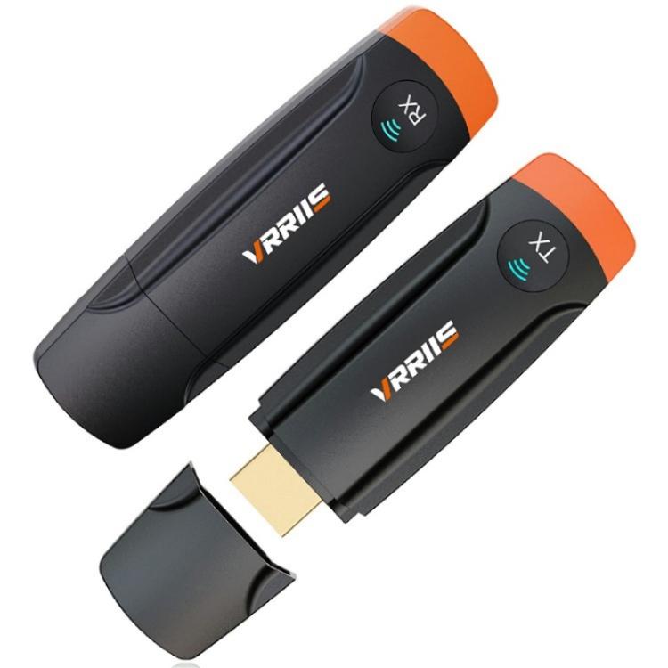 VRRIIS 093 High Definition Extension Video Transmitter Receiver Wireless HDMI Extender(Black+Orange) - Adapter by buy2fix | Online Shopping UK | buy2fix