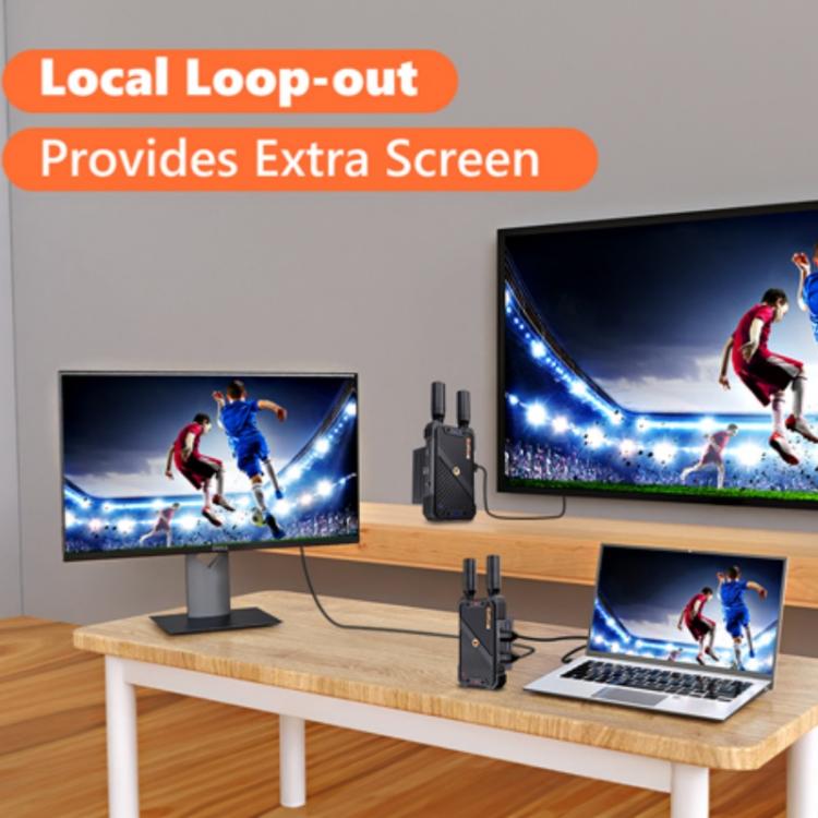 BOVBOX 082 1080P H.265 Low Latency 400m Transmitter Receiver HDMI Wireless Extender, Plug:US Plug - Adapter by buy2fix | Online Shopping UK | buy2fix