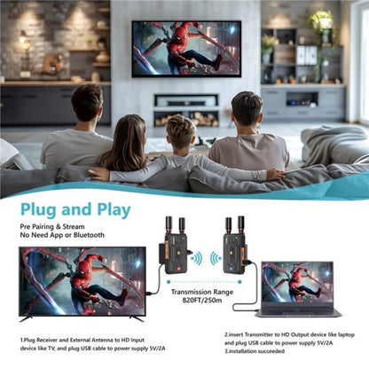 VRRIIS 097PRO Outdoor Live Streaming Audio Video Wireless Transmitter Receiver 4K HD Extender, Plug:UK Plug - Adapter by buy2fix | Online Shopping UK | buy2fix