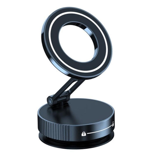 K11 Desktop Car Metal Cellphone Holder Foldable Vacuum Magnetic Phone Stand(Black) - Universal Car Holders by buy2fix | Online Shopping UK | buy2fix