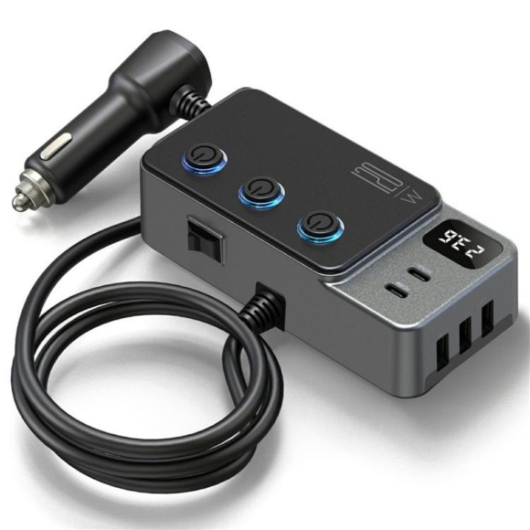 GC06 Voltage Display Cigarette Lighter Adapter Car Charger High Power Fast Charging - Cigar Socket by buy2fix | Online Shopping UK | buy2fix