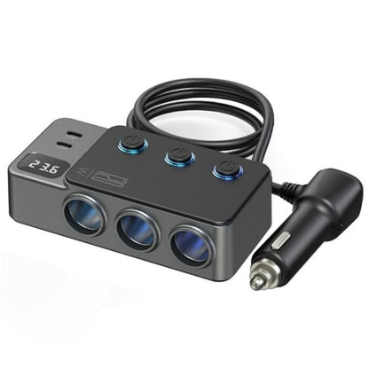GC06 Voltage Display Cigarette Lighter Adapter Car Charger High Power Fast Charging - Cigar Socket by buy2fix | Online Shopping UK | buy2fix