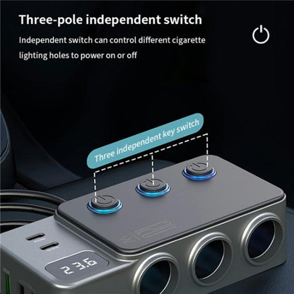 GC06 Voltage Display Cigarette Lighter Adapter Car Charger High Power Fast Charging - Cigar Socket by buy2fix | Online Shopping UK | buy2fix