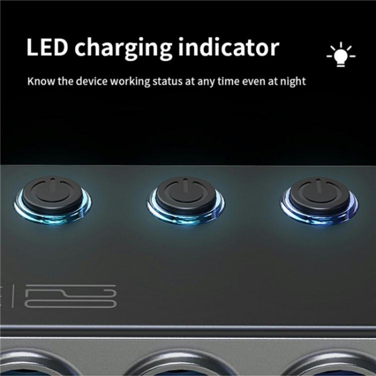 GC06 Voltage Display Cigarette Lighter Adapter Car Charger High Power Fast Charging - Cigar Socket by buy2fix | Online Shopping UK | buy2fix