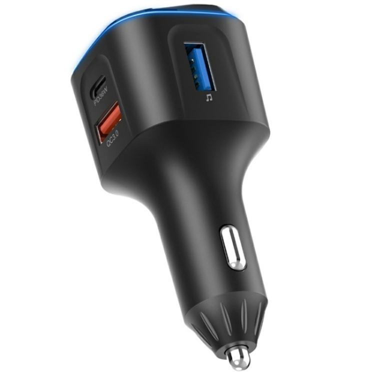 BC80 Hands-Free Calling Voltage Display Adapter Car Charger Bluetooth-Compatible MP3 Player - Bluetooth Car Kits by buy2fix | Online Shopping UK | buy2fix