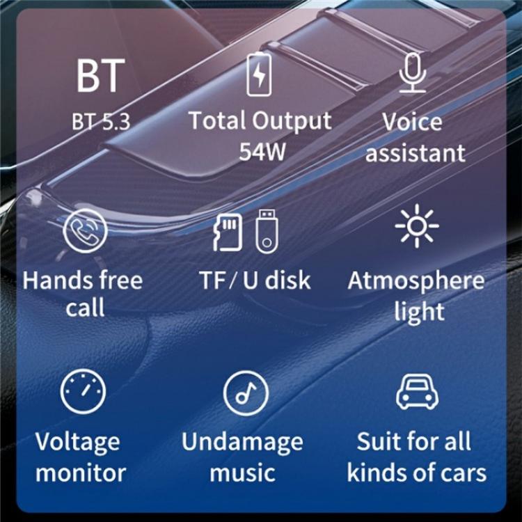 BC80 Hands-Free Calling Voltage Display Adapter Car Charger Bluetooth-Compatible MP3 Player - Bluetooth Car Kits by buy2fix | Online Shopping UK | buy2fix