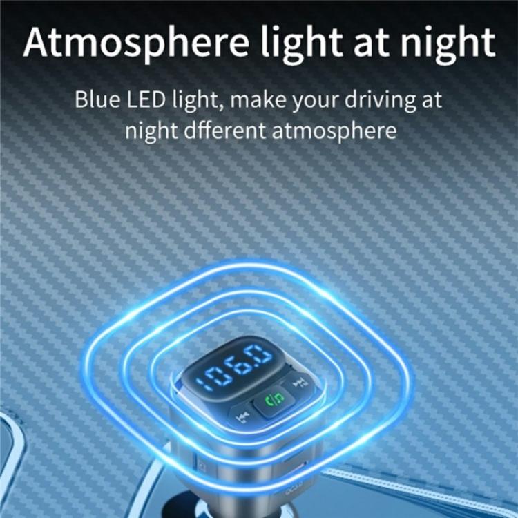 BC80 Hands-Free Calling Voltage Display Adapter Car Charger Bluetooth-Compatible MP3 Player - Bluetooth Car Kits by buy2fix | Online Shopping UK | buy2fix