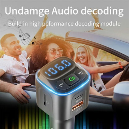 BC80 Hands-Free Calling Voltage Display Adapter Car Charger Bluetooth-Compatible MP3 Player - Bluetooth Car Kits by buy2fix | Online Shopping UK | buy2fix