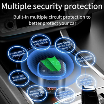 BC80 Hands-Free Calling Voltage Display Adapter Car Charger Bluetooth-Compatible MP3 Player - Bluetooth Car Kits by buy2fix | Online Shopping UK | buy2fix