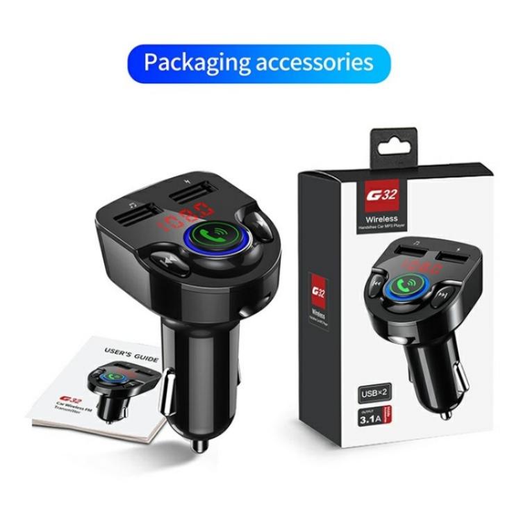 G32 Bluetooth MP3 Player Voice Navigation Car Charger Voltage Detection FM Transmitter - Bluetooth Car Kits by buy2fix | Online Shopping UK | buy2fix