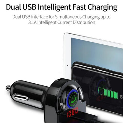 G32 Bluetooth MP3 Player Voice Navigation Car Charger Voltage Detection FM Transmitter - Bluetooth Car Kits by buy2fix | Online Shopping UK | buy2fix