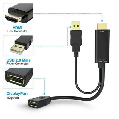 HD1 HDMI 2.0b Male to DP 1.4 Female Converter 4K 60Hz HDMI to DisplayPort Adapter Cable - Converter by buy2fix | Online Shopping UK | buy2fix