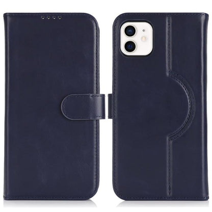 For iPhone 11 Genuine Leather Card Wallet MagSafe Phone Case(Dark Blue) - iPhone 11 Cases by buy2fix | Online Shopping UK | buy2fix
