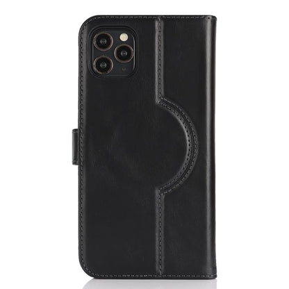 For iPhone 11 Pro Max Genuine Leather Card Wallet MagSafe Phone Case(Black) - iPhone 11 Pro Max Cases by buy2fix | Online Shopping UK | buy2fix