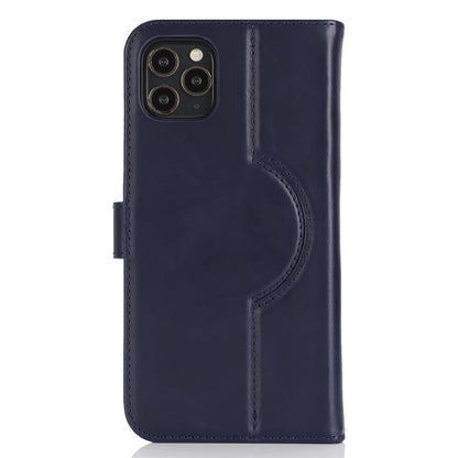 For iPhone 11 Pro Max Genuine Leather Card Wallet MagSafe Phone Case(Dark Blue) - iPhone 11 Pro Max Cases by buy2fix | Online Shopping UK | buy2fix