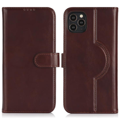 ForiPhone 13 Pro Max / 12 Pro Max Genuine Leather Card Wallet MagSafe Phone Case(Dark Brown) - iPhone 13 Pro Max Cases by buy2fix | Online Shopping UK | buy2fix