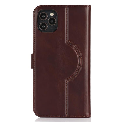 For iPhone 15 Genuine Leather Card Wallet MagSafe Phone Case(Dark Brown) - iPhone 15 Cases by buy2fix | Online Shopping UK | buy2fix