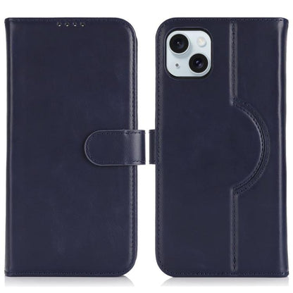 For iPhone 15 Plus / 14 Plus Genuine Leather Card Wallet MagSafe Phone Case(Dark Blue) - iPhone 15 Plus Cases by buy2fix | Online Shopping UK | buy2fix