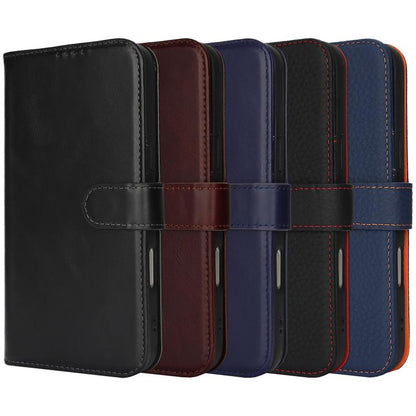 For iPhone 12 / 12 Pro Genuine Leather Card Wallet MagSafe Phone Case(Dark Brown) - iPhone 12 / 12 Pro Cases by buy2fix | Online Shopping UK | buy2fix
