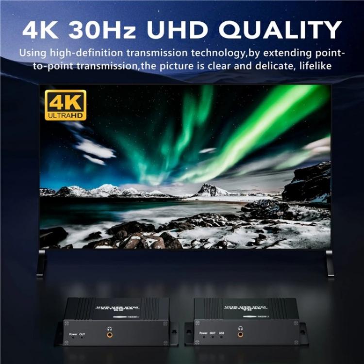 D5-2/D6-2 Video Audio Transmitter Receiver HDMI KVM Extender 4K HDMI to RJ45 LAN Extender, Plug:EU Plug - Adapter by buy2fix | Online Shopping UK | buy2fix