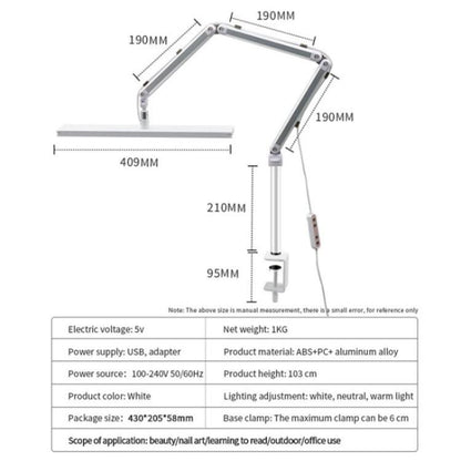 S001 Foldable Eyelash Extension LED Light Clip On Beauty Salon Tattoo Lamp(EU Plug) - Selfie Light by buy2fix | Online Shopping UK | buy2fix