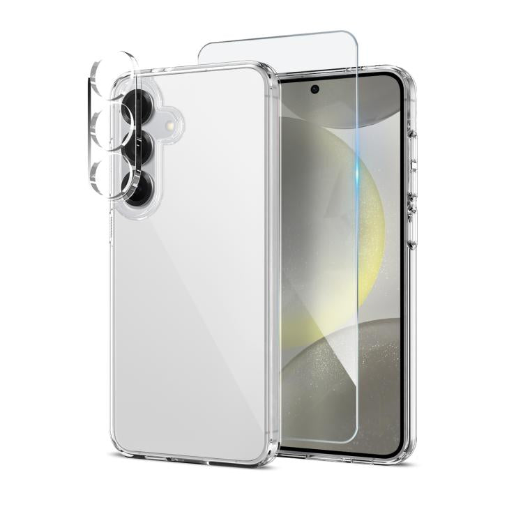 For Samsung Galaxy S24 5G NORTHJO 3 in 1 Clear Phone Case with Screen Protector Lens Film - Galaxy S24 5G Cases by NORTHJO | Online Shopping UK | buy2fix