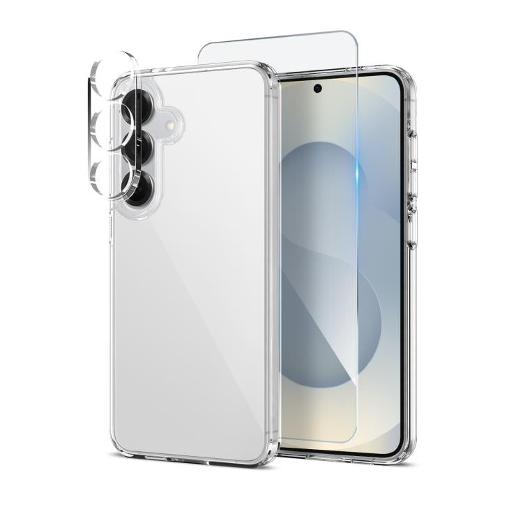 For Samsung Galaxy S25 5G NORTHJO 3 in 1 Clear Phone Case with Screen Protector Lens Film - Galaxy S25 5G Cases by NORTHJO | Online Shopping UK | buy2fix