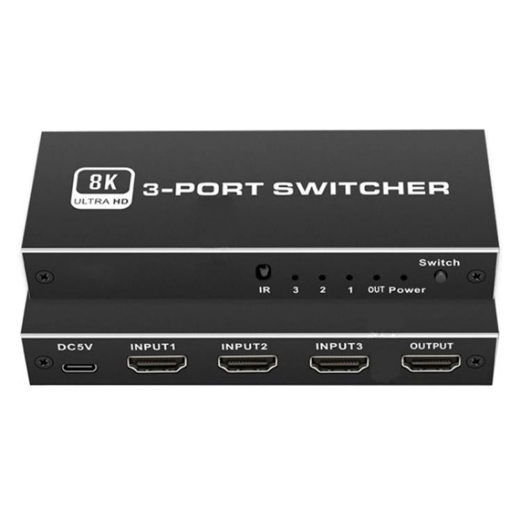 Q8Q3-3 Gaming Home Theater HDMI 2.1 Switch 3x1 8K 4K 120Hz HDR Audio Video Synchronizer - Switch by buy2fix | Online Shopping UK | buy2fix