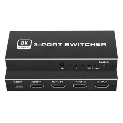 Q8Q3-3 Gaming Home Theater HDMI 2.1 Switch 3x1 8K 4K 120Hz HDR Audio Video Synchronizer - Switch by buy2fix | Online Shopping UK | buy2fix
