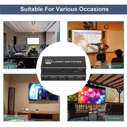 Q8Q3-3 Gaming Home Theater HDMI 2.1 Switch 3x1 8K 4K 120Hz HDR Audio Video Synchronizer - Switch by buy2fix | Online Shopping UK | buy2fix