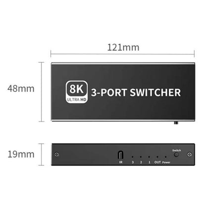Q8Q3-3 Gaming Home Theater HDMI 2.1 Switch 3x1 8K 4K 120Hz HDR Audio Video Synchronizer - Switch by buy2fix | Online Shopping UK | buy2fix