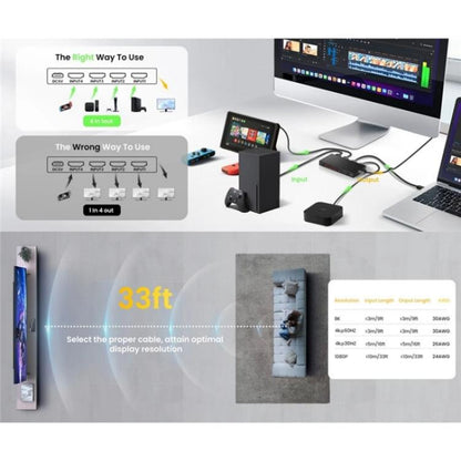 Q8-3 For Gaming Consoles PC TV Box Ultra Thin 3x1 HDMI 2.1 Switch 8K 60Hz Adapter - Switch by buy2fix | Online Shopping UK | buy2fix