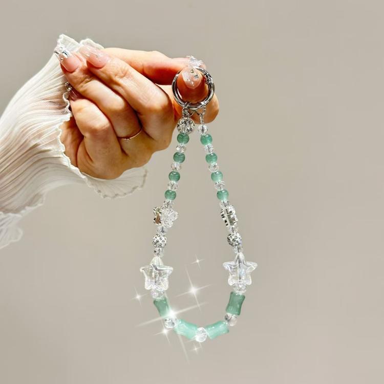 Bamboo Silver Butterfly Phone Chain(Green) - Lanyards & Wrist Straps by buy2fix | Online Shopping UK | buy2fix