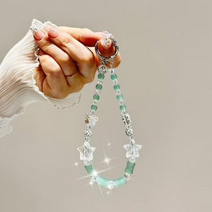 Bamboo Silver Butterfly Phone Chain(Green) - Lanyards & Wrist Straps by buy2fix | Online Shopping UK | buy2fix