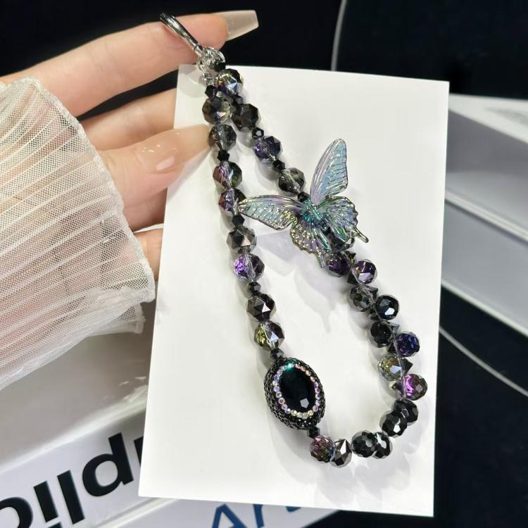 Heavy Industry Diamond-Rncrusted Sparkle Retro Phone Chain(Black) - Lanyards & Wrist Straps by buy2fix | Online Shopping UK | buy2fix