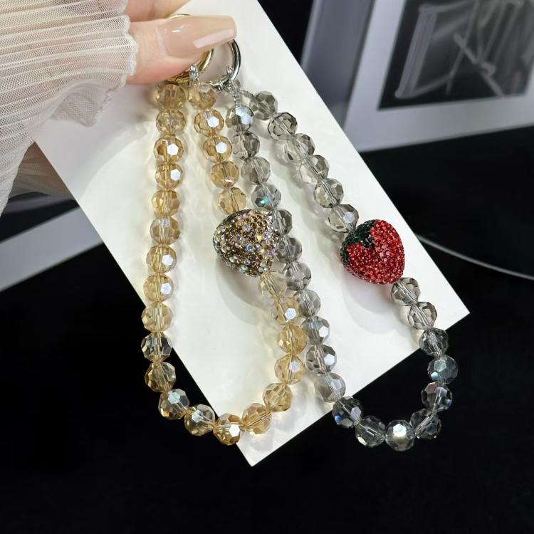 Full Of Diamond Strawberry Phone Chain(Pink) - Lanyards & Wrist Straps by buy2fix | Online Shopping UK | buy2fix