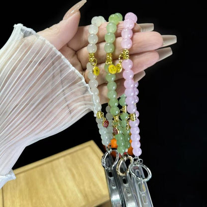 Peace And Joy Beaded Mobile Phone Chain(Green) - Lanyards & Wrist Straps by buy2fix | Online Shopping UK | buy2fix