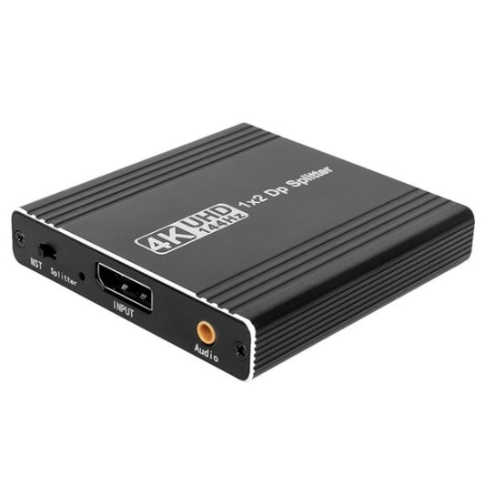 FD 1X2 4K 144HZ Audio Extractor Splitter DisplayPort 1.4 to Dual DisplayPort MST Hub, Plug:EU Plug - Switch by buy2fix | Online Shopping UK | buy2fix