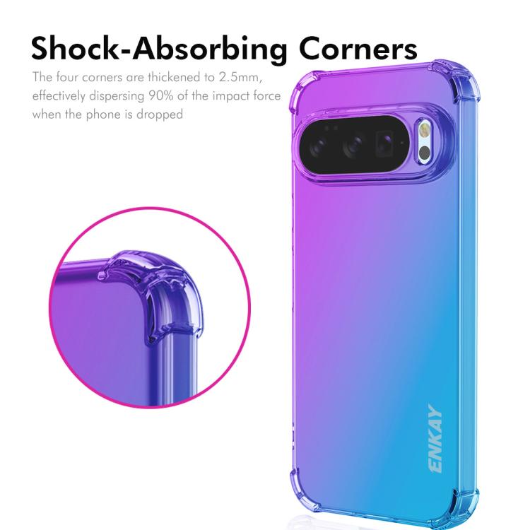 For Google Pixel 10 / 10 Pro ENKAY Hat-Prince Gradient Airbag TPU Phone Case(Purple Blue) - Google Cases by ENKAY | Online Shopping UK | buy2fix