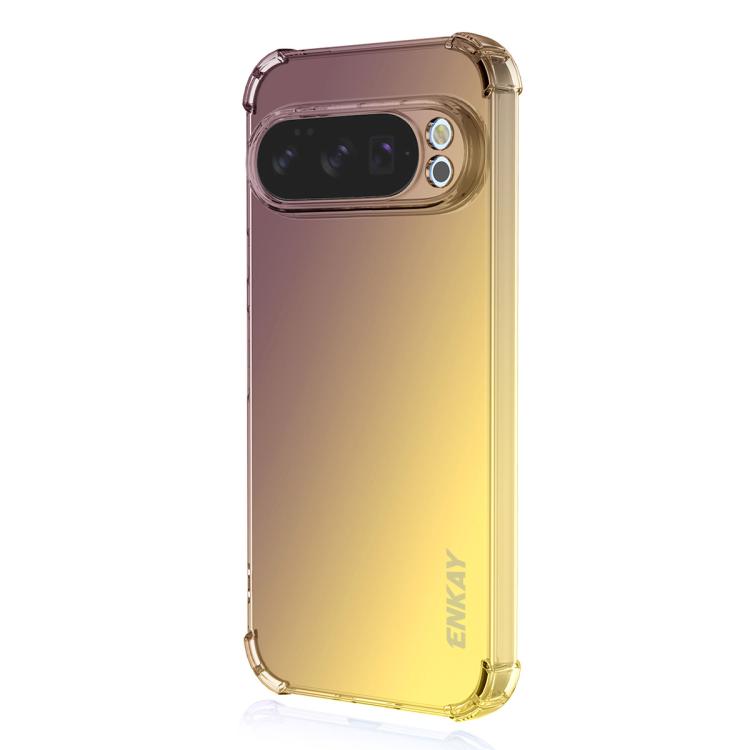 For Google Pixel 10 Pro XL ENKAY Hat-Prince Gradient Airbag TPU Phone Case(Purple Gold) - Google Cases by ENKAY | Online Shopping UK | buy2fix