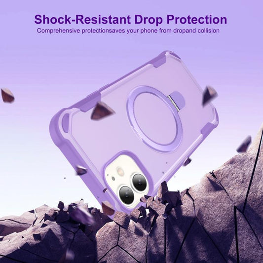 For iPhone 11 Yingcai Gears MagSafe Holder Shockproof Phone Case(Purple) - iPhone 11 Cases by buy2fix | Online Shopping UK | buy2fix