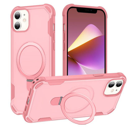 For iPhone 11 Yingcai Gears MagSafe Holder Shockproof Phone Case(Pink) - iPhone 11 Cases by buy2fix | Online Shopping UK | buy2fix