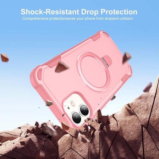 For iPhone 11 Yingcai Gears MagSafe Holder Shockproof Phone Case(Pink) - iPhone 11 Cases by buy2fix | Online Shopping UK | buy2fix